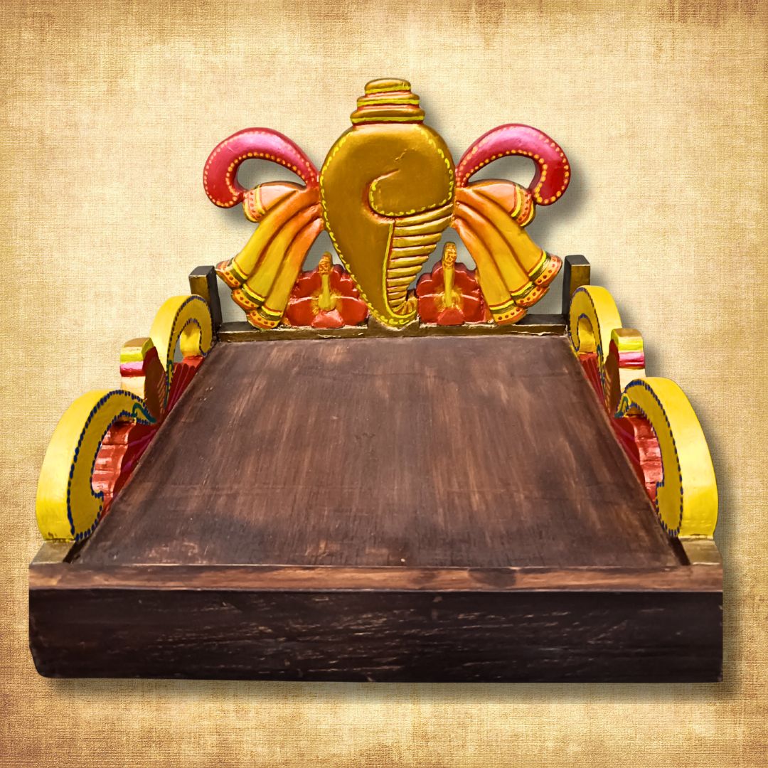 Ganesh Vaibhav Singhasan - Handcrafted Auspicious Wooden Throne